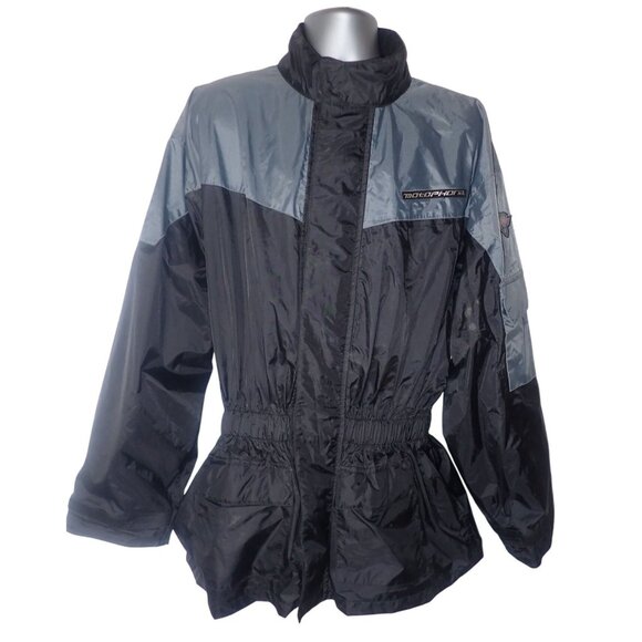 Motophoria Motorcycle Jacket Mens XL Wind Rain Packable Black Reflective‎ - Picture 1 of 8
